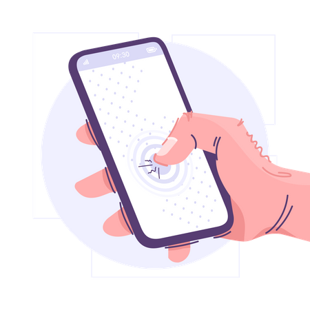 Smartphone com tela sensível ao toque  Ilustração