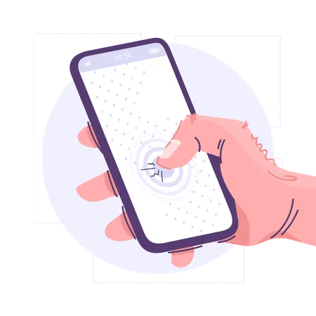 Smartphone com tela sensível ao toque  Ilustração