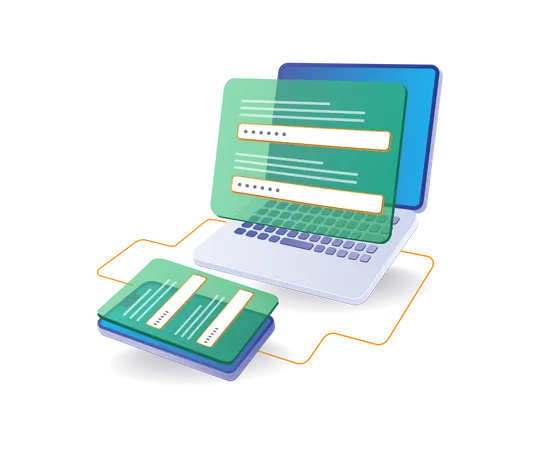 Smartphone computer security password mechanism  Illustration