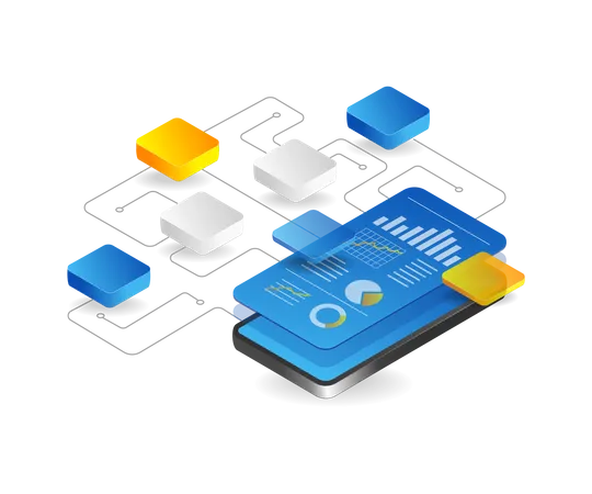 Smartphone network application maintain analysis  Illustration