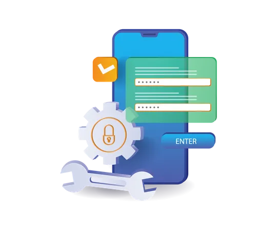 Smartphone security password mechanism  Illustration