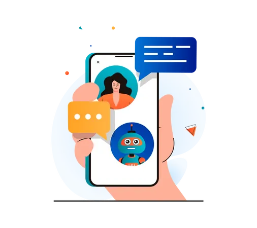 Smartphone virtual assistant  Illustration