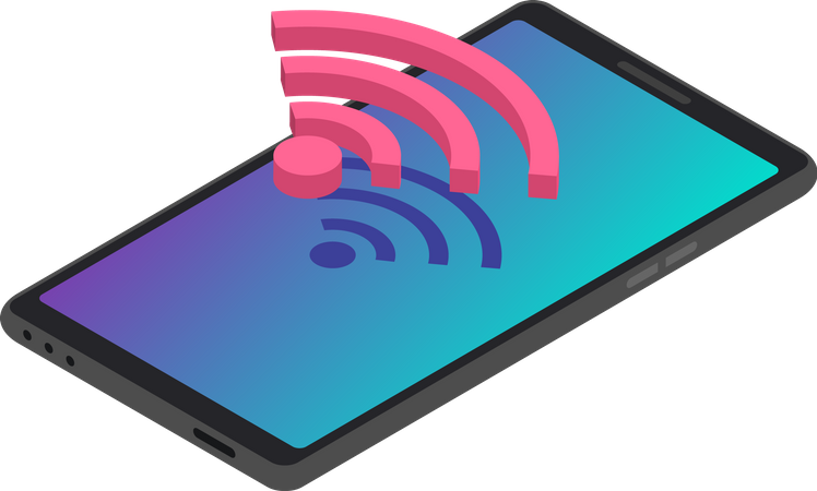 Smartphone wireless Internet connection  Illustration