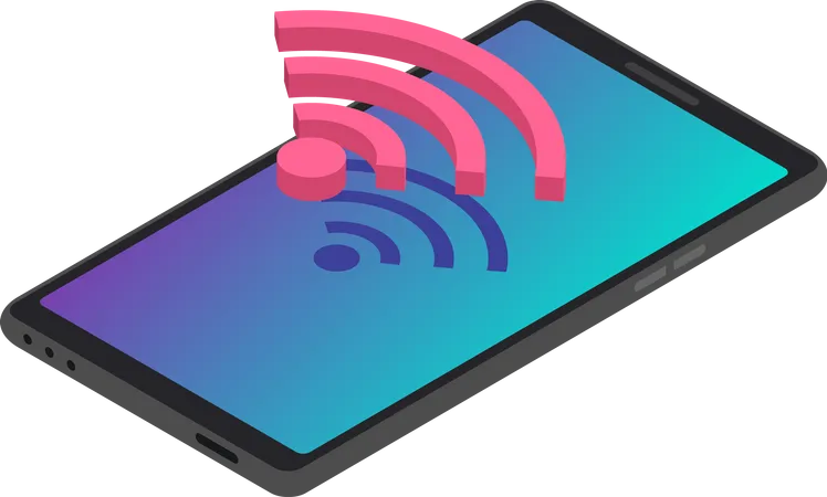 Smartphone wireless Internet connection  Illustration