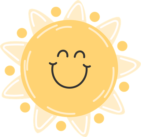 Smiley Sun Emoji  Illustration