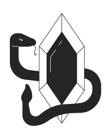 Snake around ancient diamond  イラスト