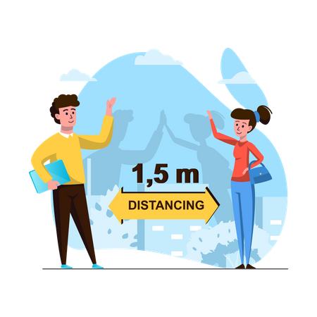 Social distance  Illustration