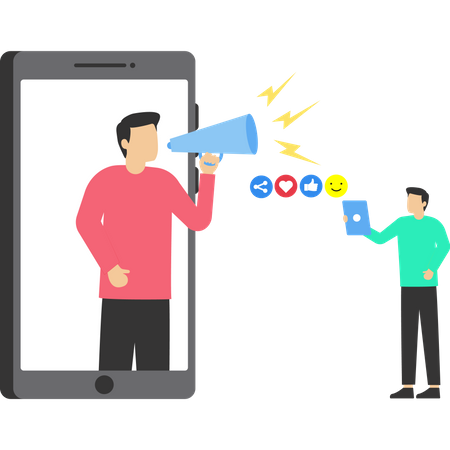 Social Media Influencer doing marketing  Illustration