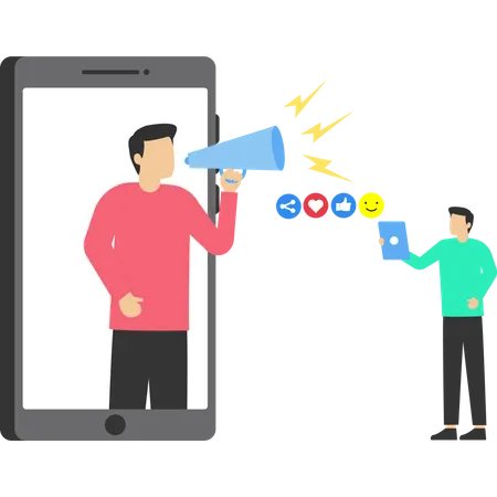 Social Media Influencer doing marketing  Illustration