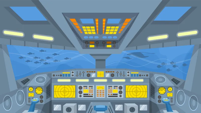 Cockpit de sous-marin  Illustration