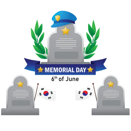 South Korea Memorial Day  Illustration