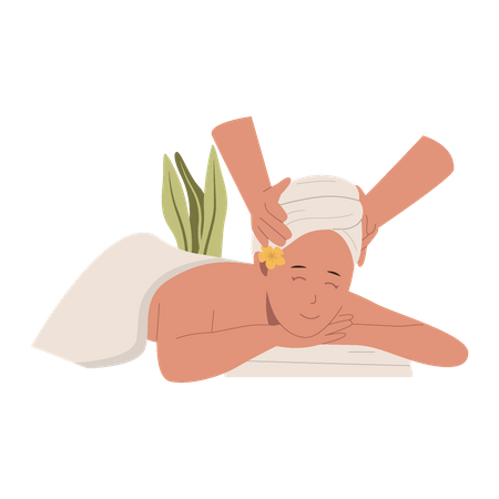 Femme au spa corporel  Illustration