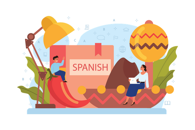 Spanish learning  イラスト