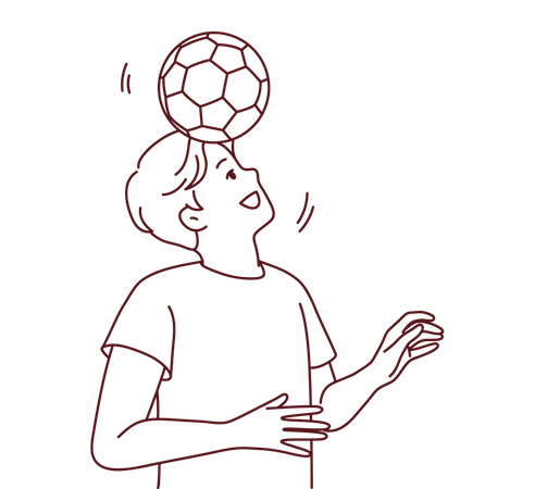 Sport player plying football  Illustration