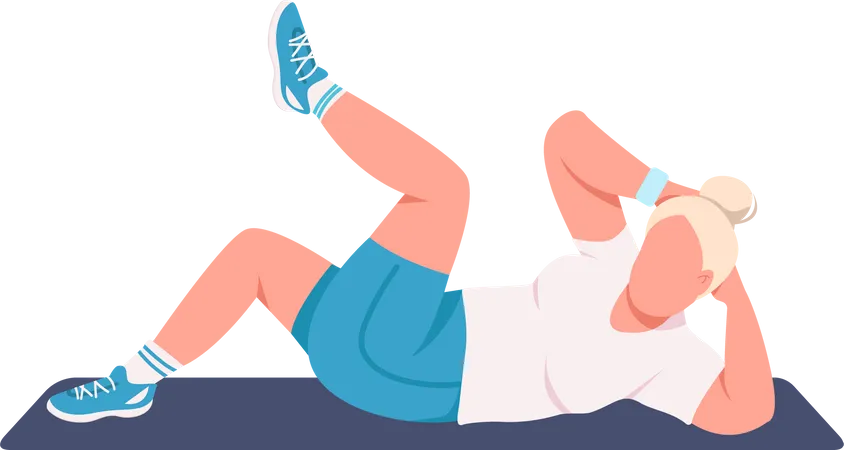 Sportswoman doing crunches  Illustration