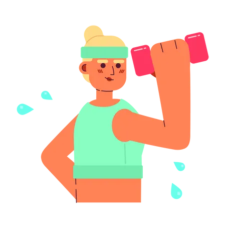 Sporty woman lifting dumbbell  Illustration