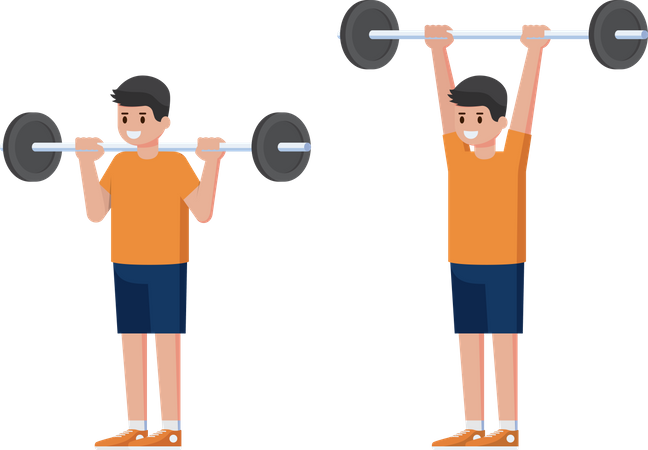 Standing Barbell Shoulder Press  Illustration