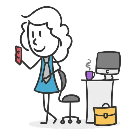 Stick businesswoman  Illustration