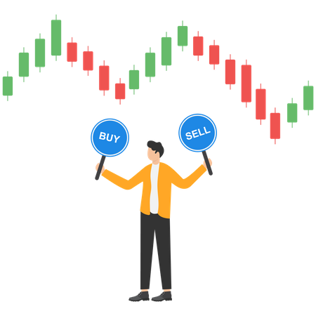 Stock market buy or sell  Illustration