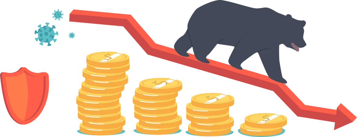 Stock Market Crisis due to Coronavirus  Illustration