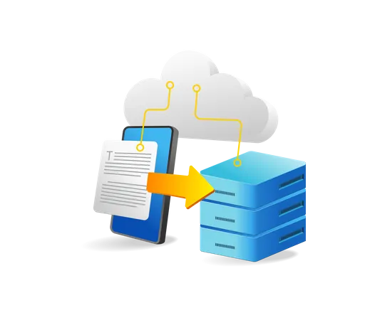 Store data in cloud server  Illustration