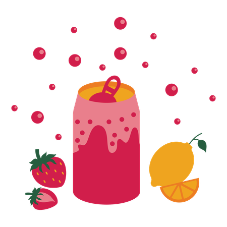 Strawberry lemon soda  イラスト