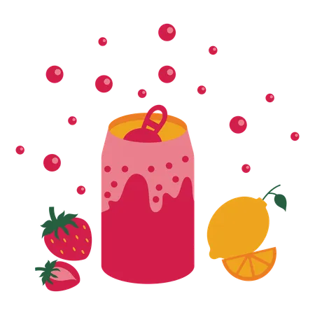 Strawberry lemon soda  イラスト