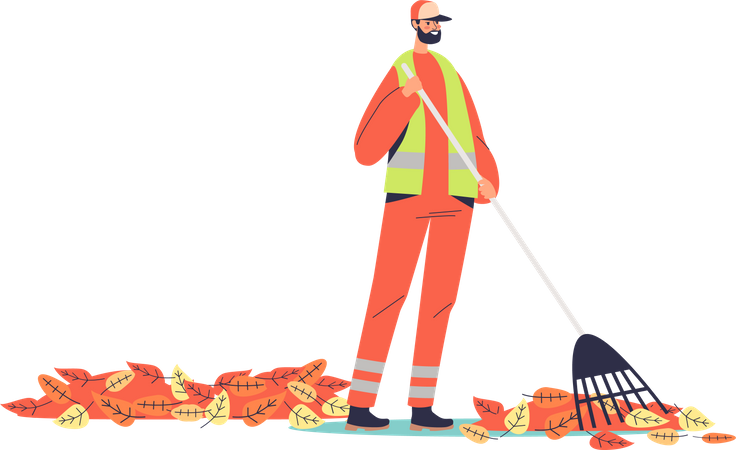 Street cleaner worker  일러스트레이션