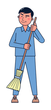 Street cleaner worker  일러스트레이션