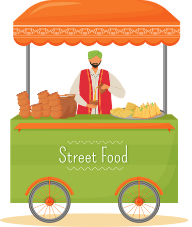 Street food seller  일러스트레이션