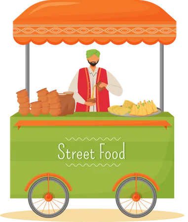 Street food seller  일러스트레이션