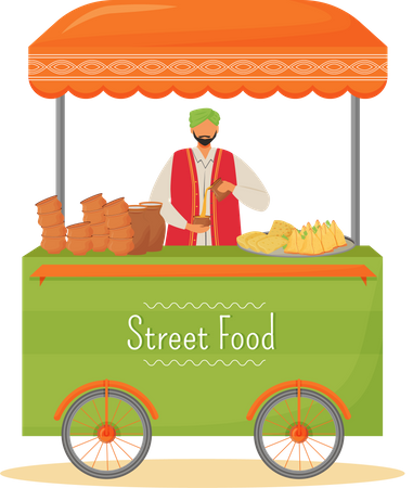 Street food seller  Illustration