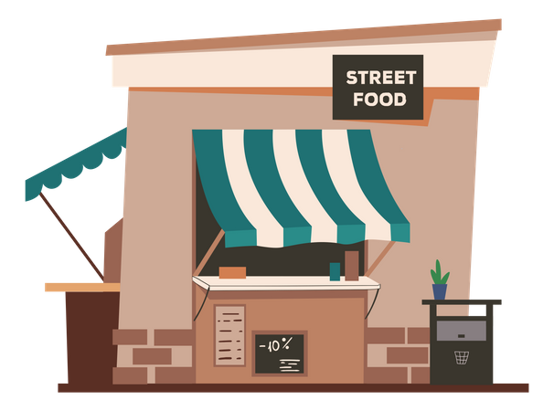 Street Food Shop  일러스트레이션