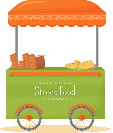 Street food stall  일러스트레이션