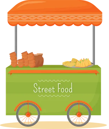 Street food stall  일러스트레이션