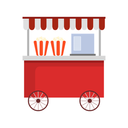 Street Popcorn Shop  Illustration