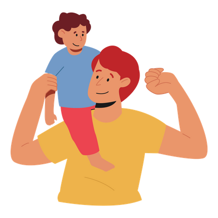 Strong Father  Illustration