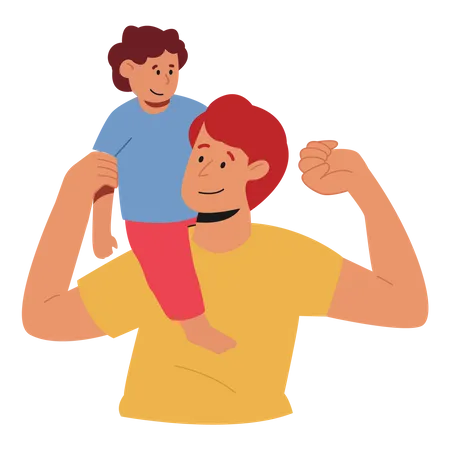 Strong Father  Illustration