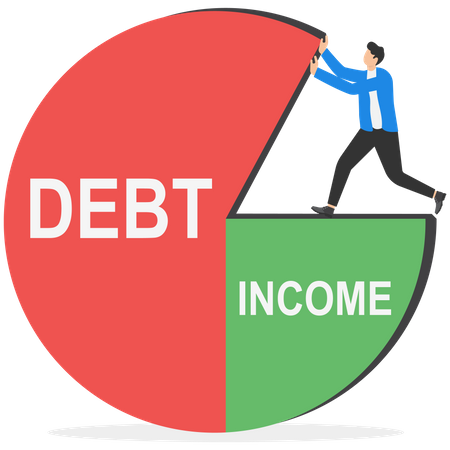 Struggle to manage debt  Illustration