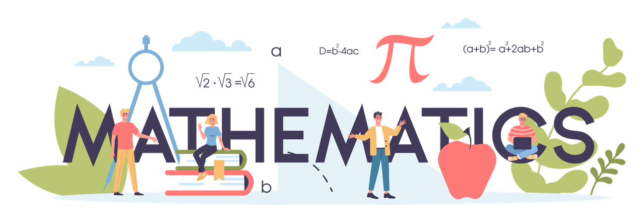 Student studying mathematics  일러스트레이션