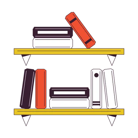 Studying bookshelves  Illustration