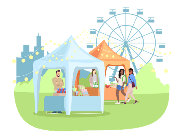 Summer fair  Illustration