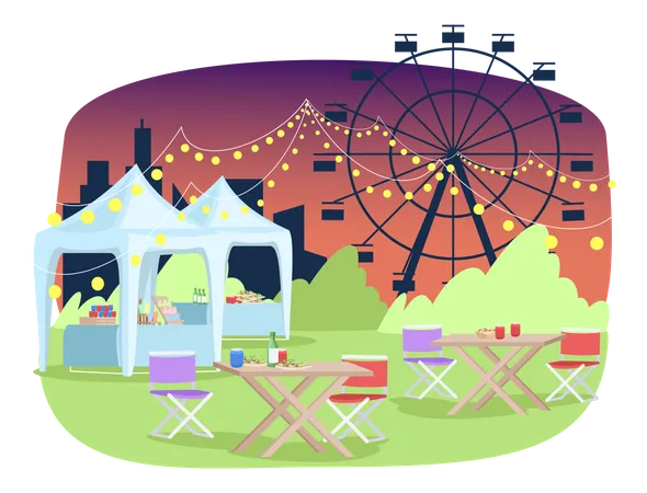 Summer funfair  Illustration