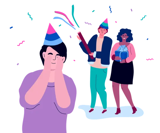 Surprise birthday party  Illustration