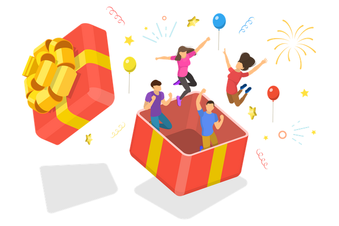 Surprise for Friend on Birthday  Illustration