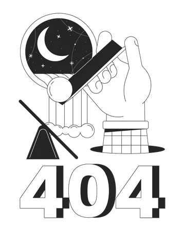 Surreal esoteric error 404 flash message  Illustration