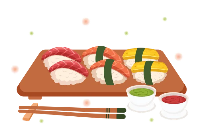 Sushi dish  イラスト