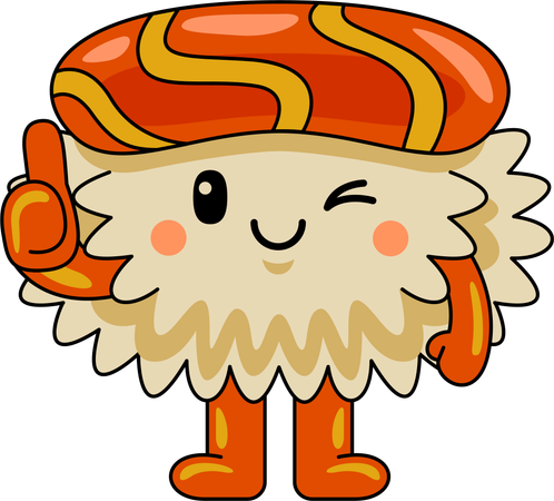 Sushi mascot giving thumbs up  Illustration