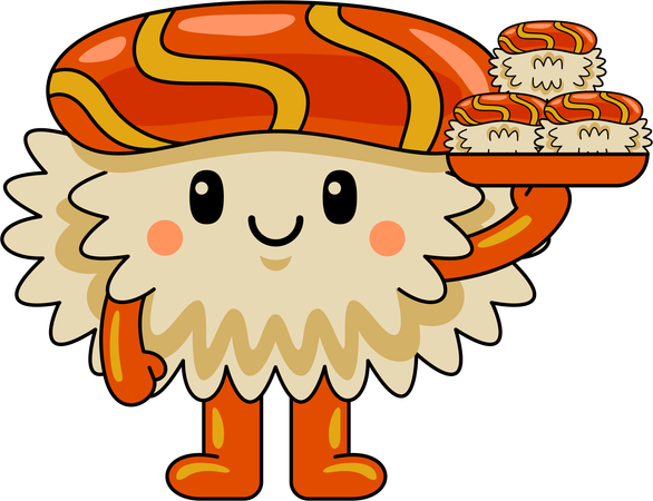 Sushi Mascot  Illustration