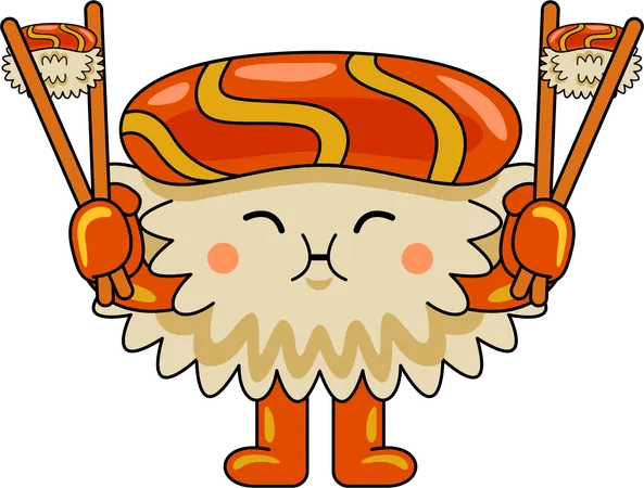 Sushi Mascot  Illustration